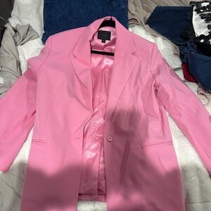 Zara Pink Blazer Structured Suit Jacket